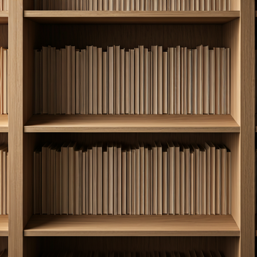 Organized wooden bookshelf sorted by color