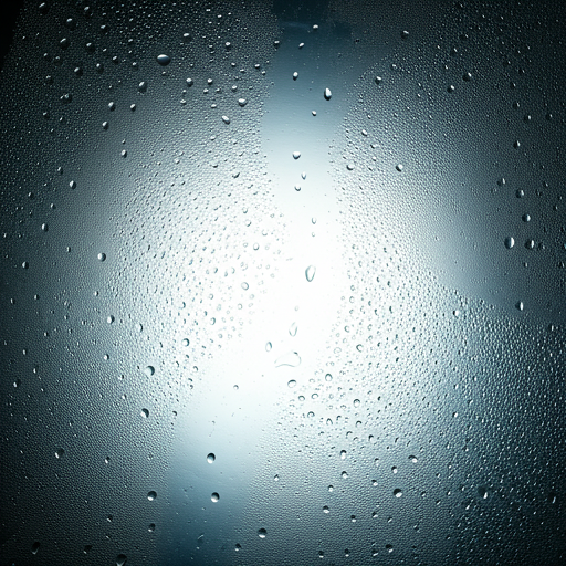 Macro shot of water droplets on glass
