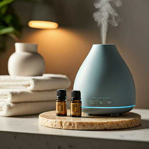 Ultrasonic diffuser with essential oils